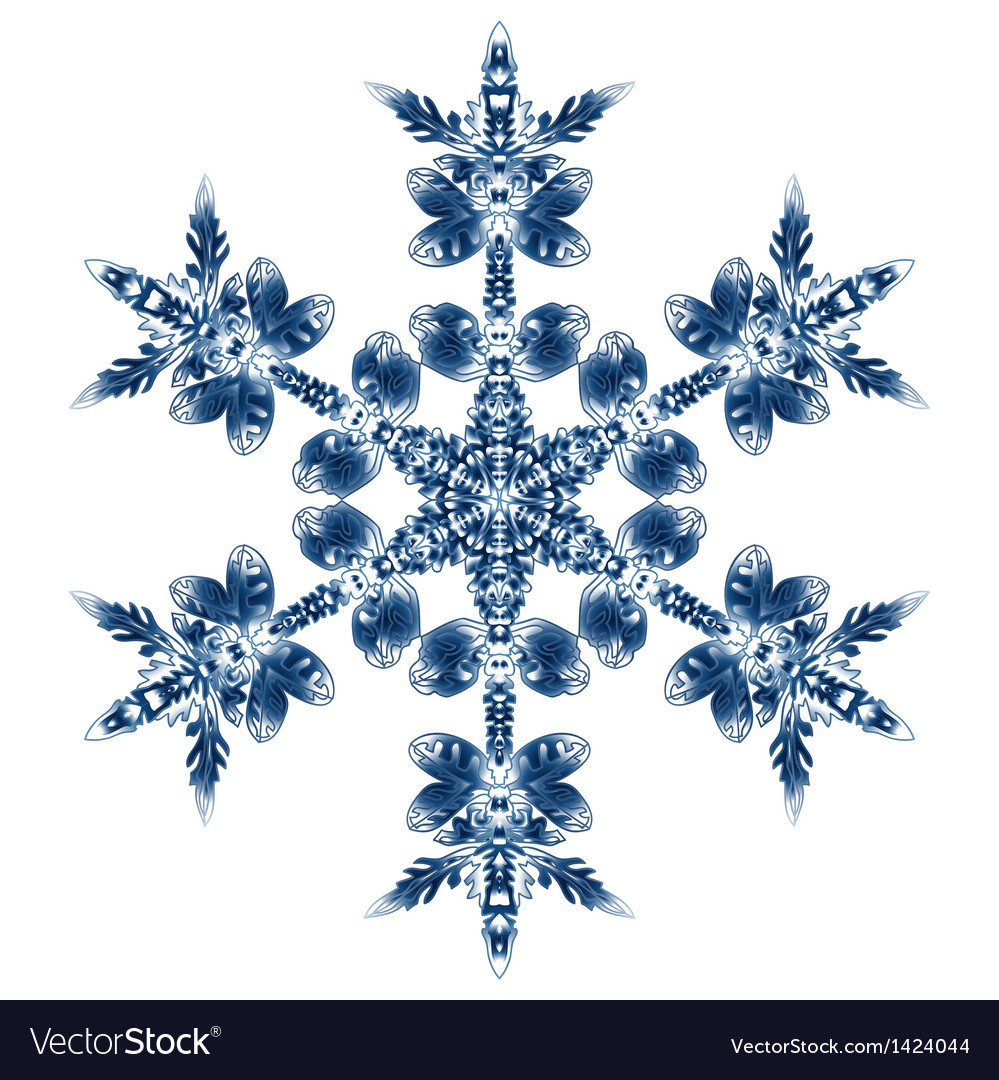 Beautiful blue snowflake isolated on white