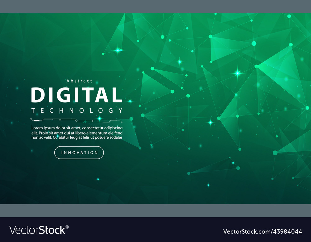 Digital technology ecology banner green background