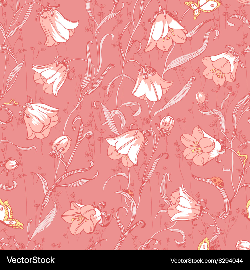 Doodle floral seamless pattern Royalty Free Vector Image