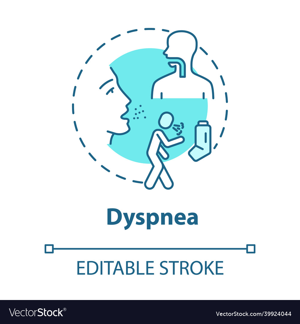 Dyspnea Concept Icon Shortness Of Breath Panic Vector Image