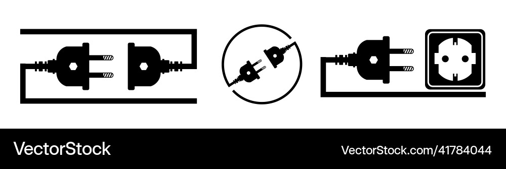 Electricity outlet socket power plug Royalty Free Vector