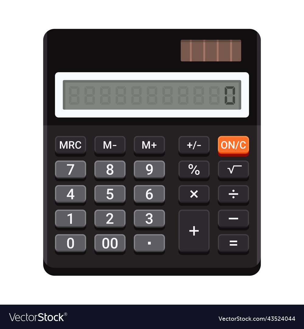 Electronic digital calculator on white background Vector Image