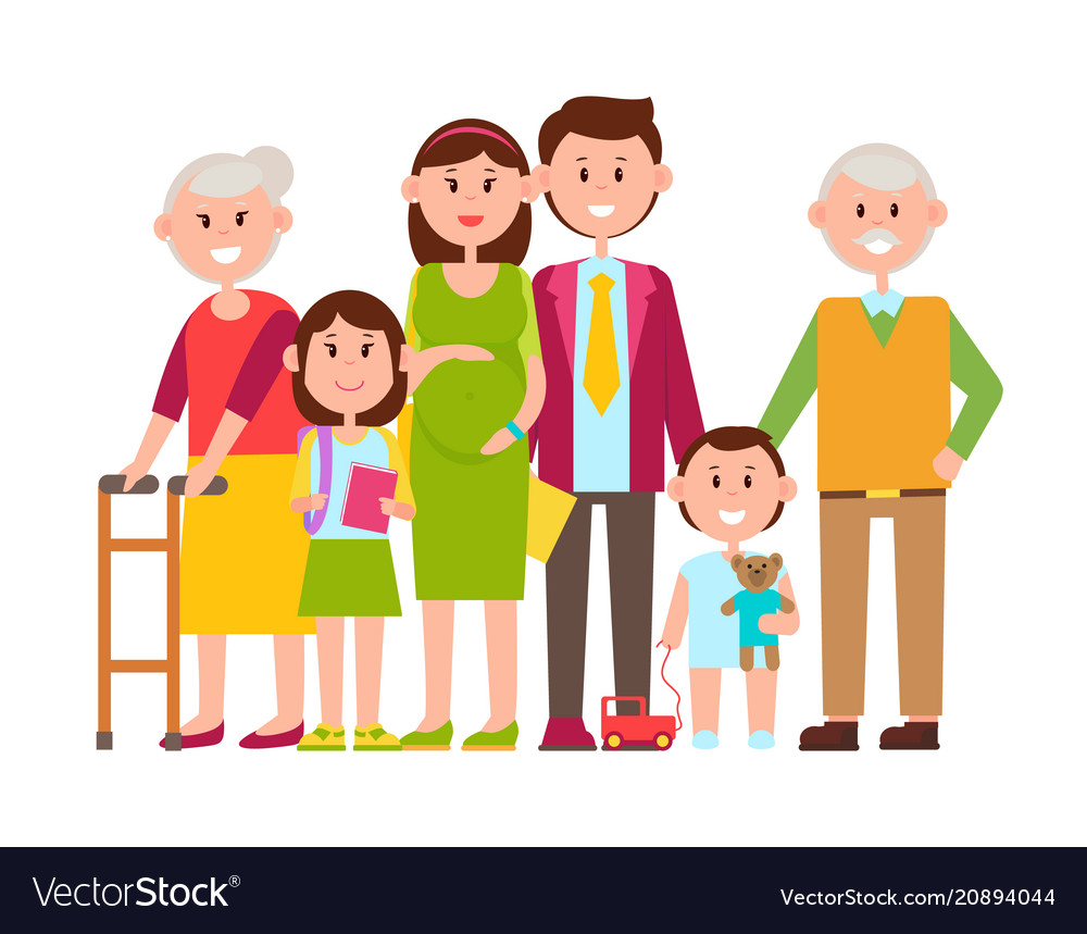 Family poster happy members Royalty Free Vector Image