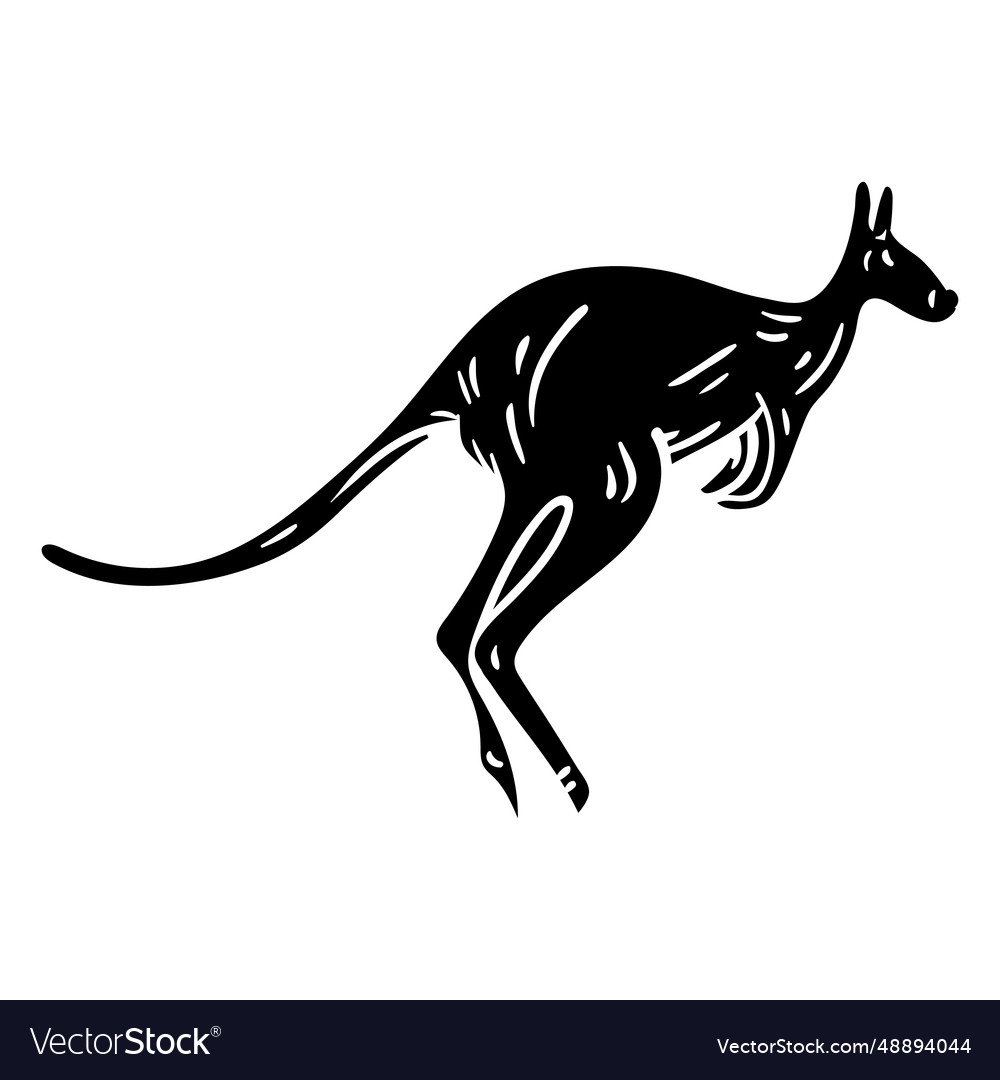 Kangaroo black Royalty Free Vector Image - VectorStock