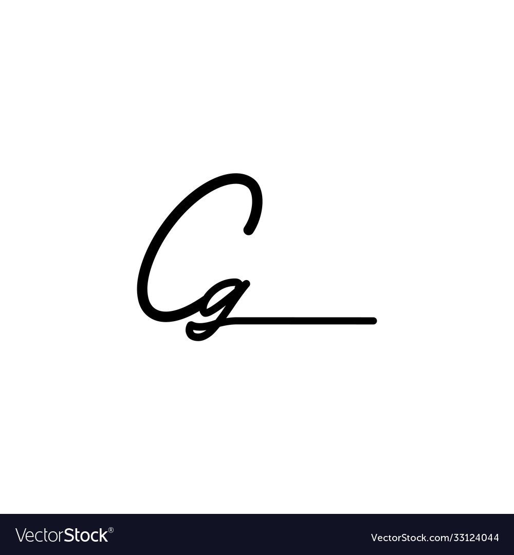 Letter cg signature logo template Royalty Free Vector Image