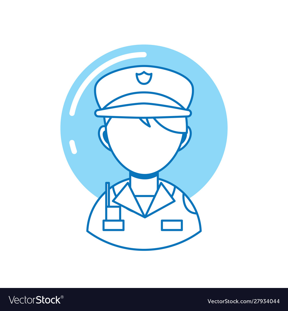 Policeman professional person line fill