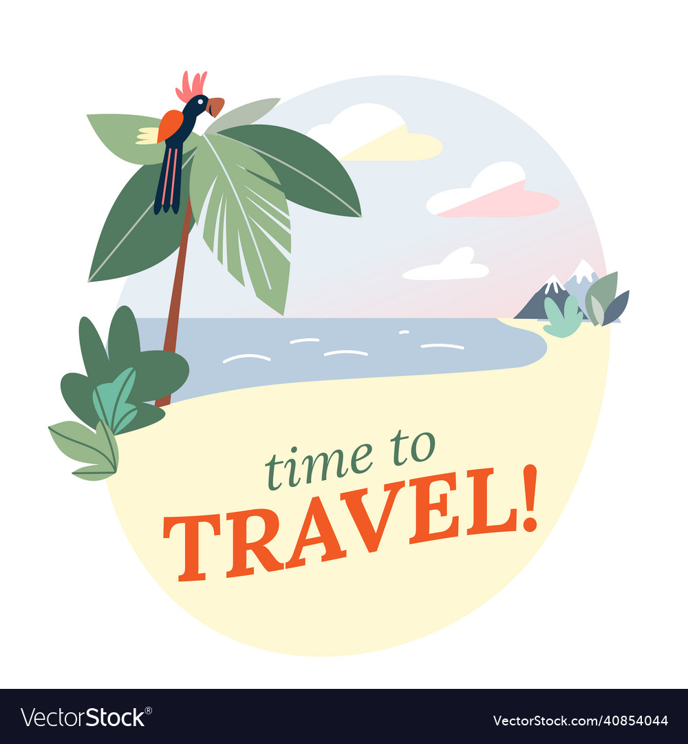 Summer holiday vacation to sea beach time vector image Summer holiday vacation to sea beach time