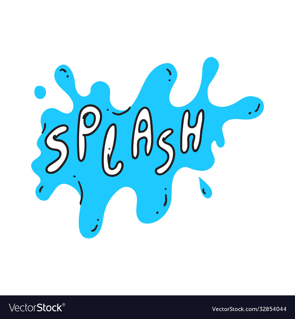 Water splash isolated comic blue wet splash Vector Image