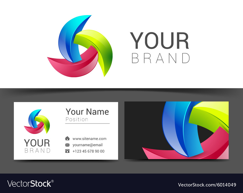 Abstract bright business card banner design