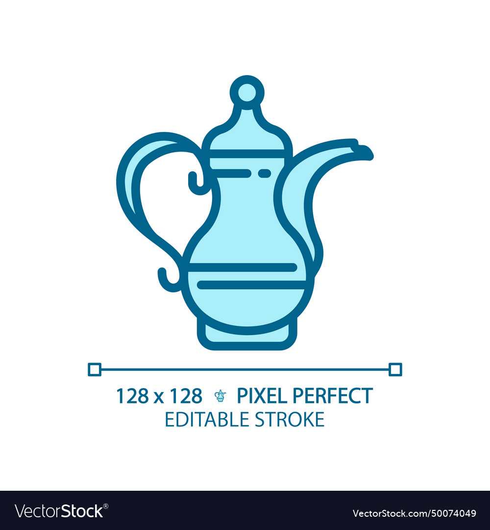 Arabic coffee pot light blue icon Royalty Free Vector Image