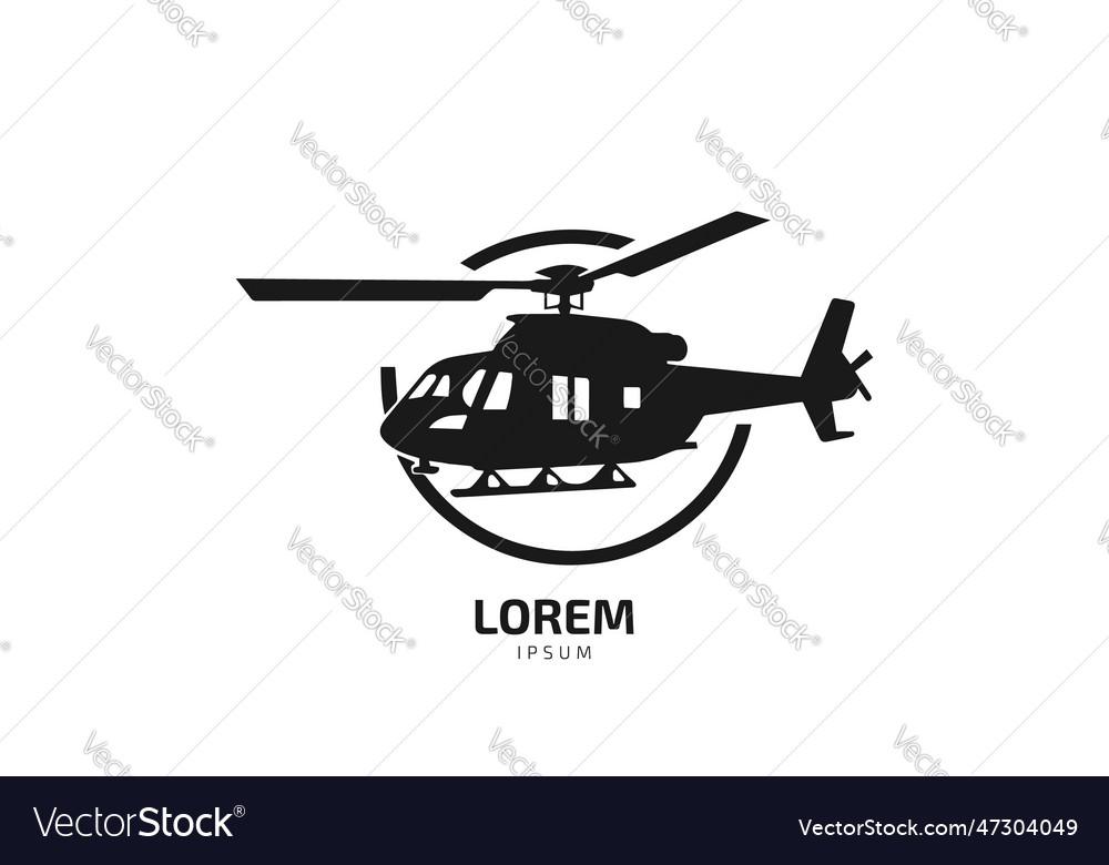 Black hawk style helicopter silhouette in Vector Image