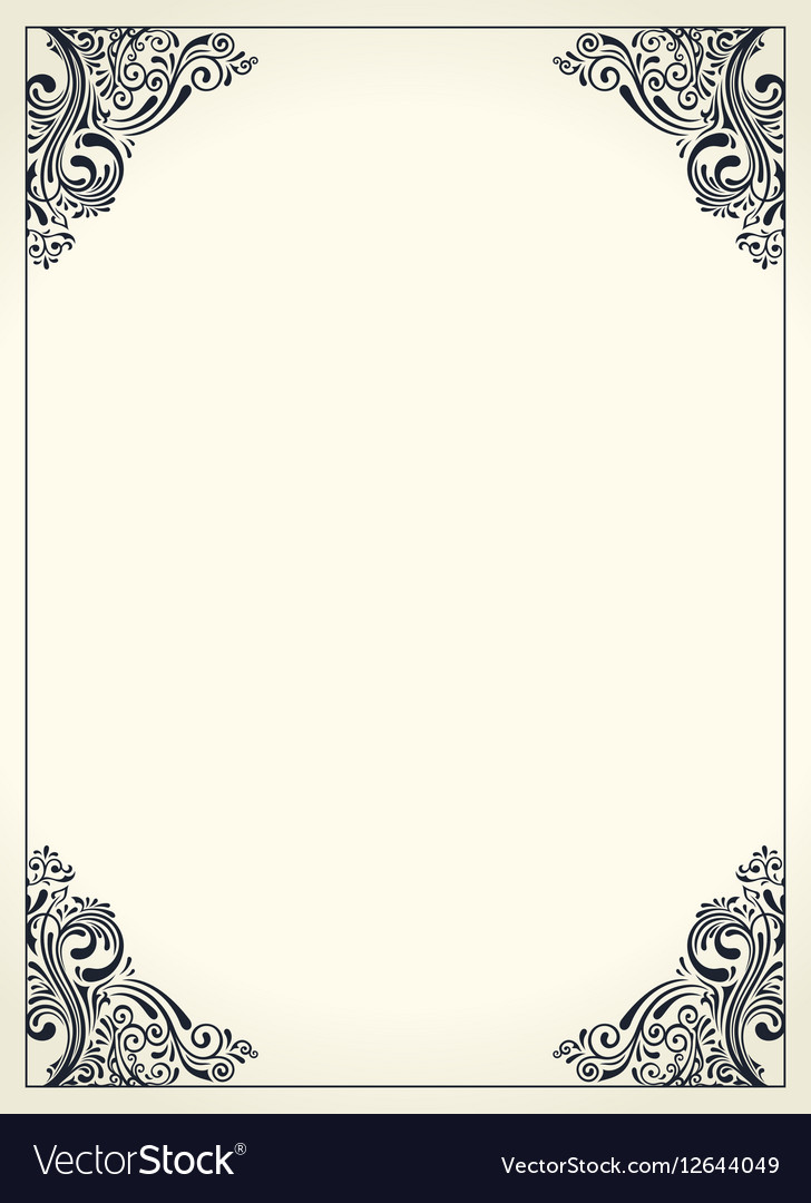 Calligraphic border frame Design template for Vector Image