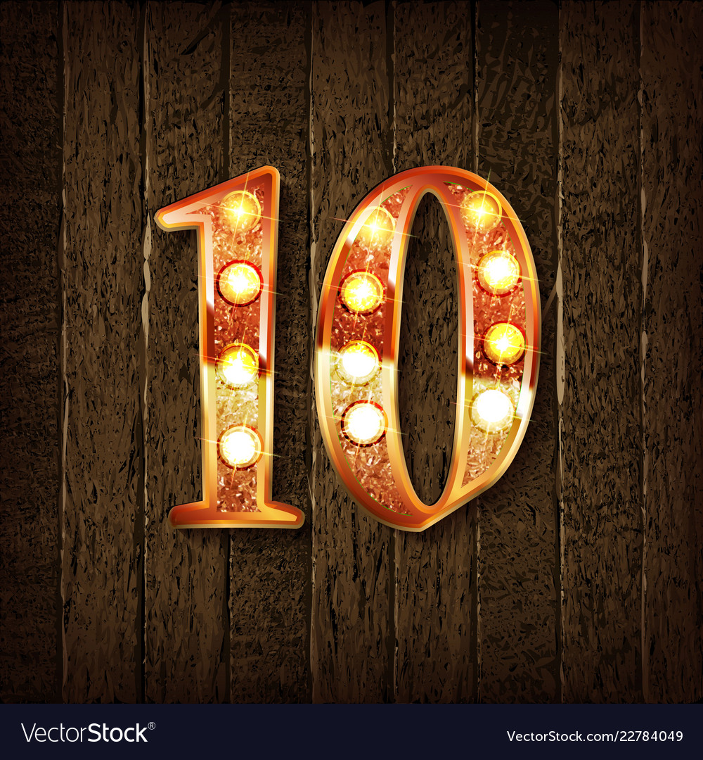 Golden number 10 Royalty Free Vector Image - VectorStock