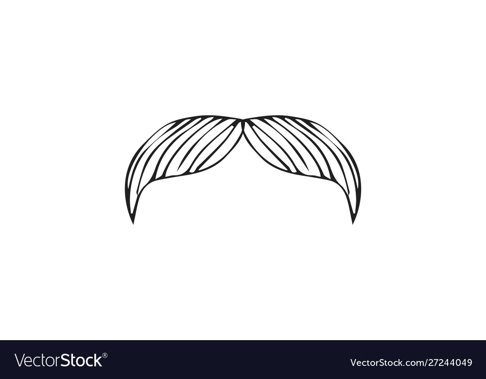 Isolated doodle style moustache sketch