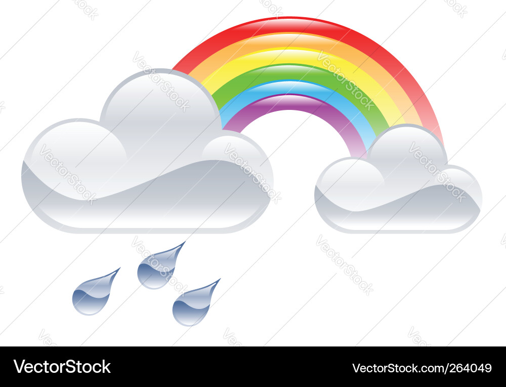 Rainbow and clouds Royalty Free Vector Image - VectorStock