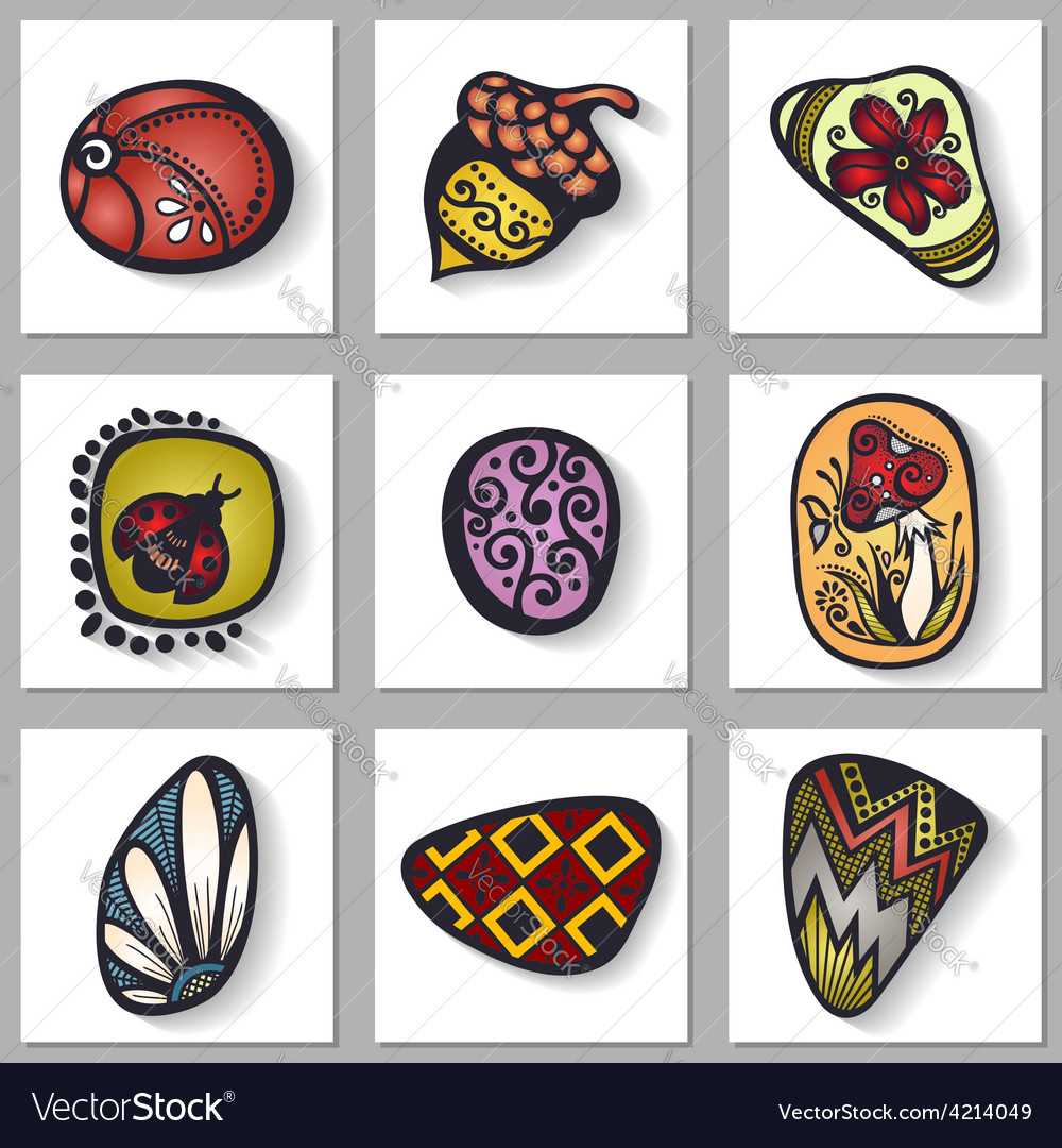 Set of pebble icons