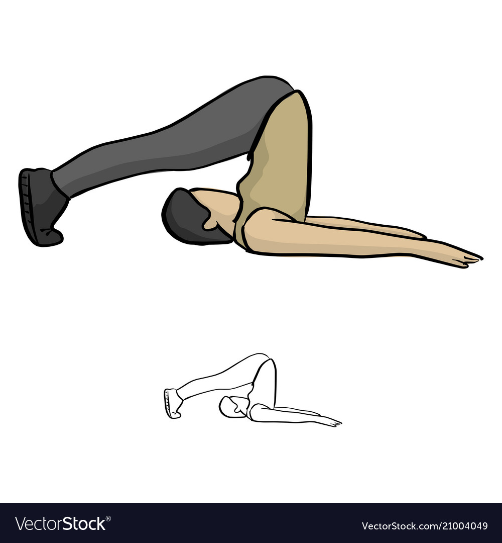 Woman doing yoga sketch doodle hand Royalty Free Vector