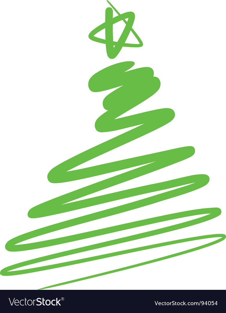 Abstract Christmas Tree A Simple Drawing