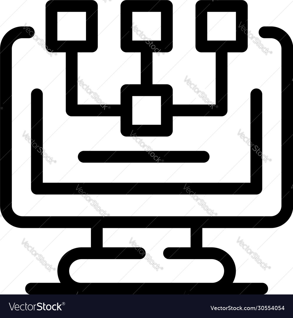 Marketing plan icon outline style Royalty Free Vector Image