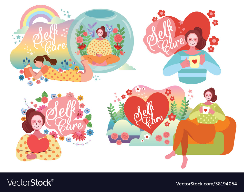 Self care concept Royalty Free Vector Image - VectorStock