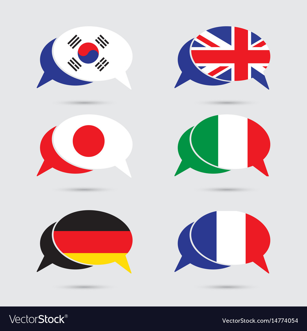 Speech bubble set with flag in format Royalty Free Vector