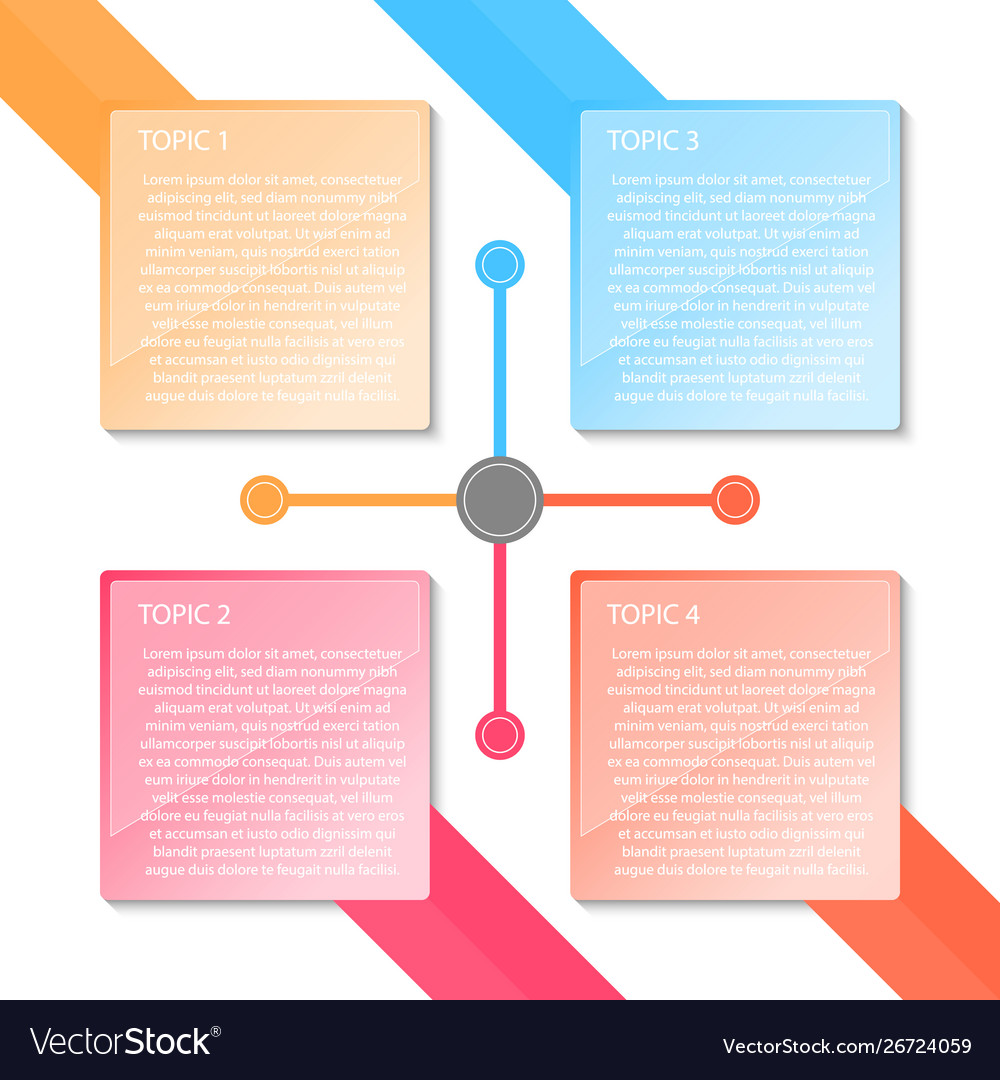 Colorful four labels transparency infographic