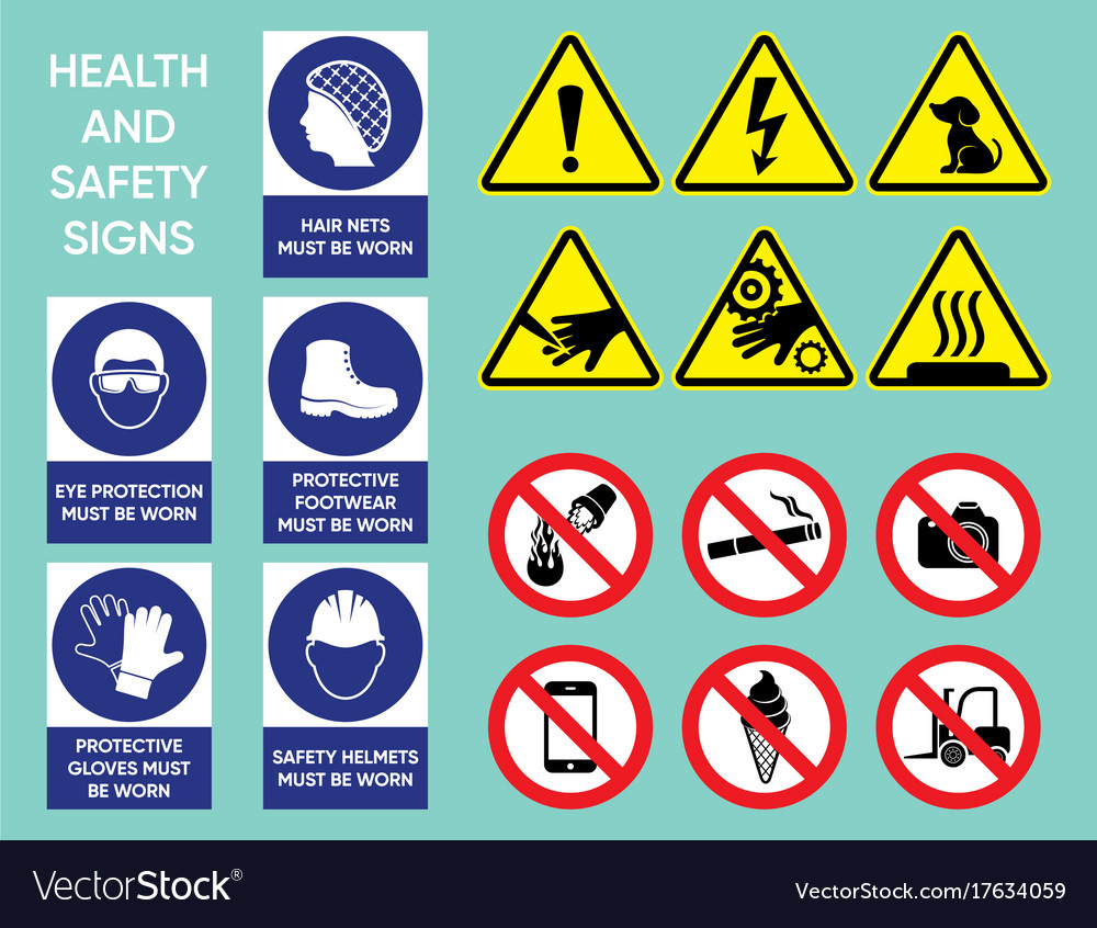 Health And Safety Signs Collection Royalty Free Vector Image
