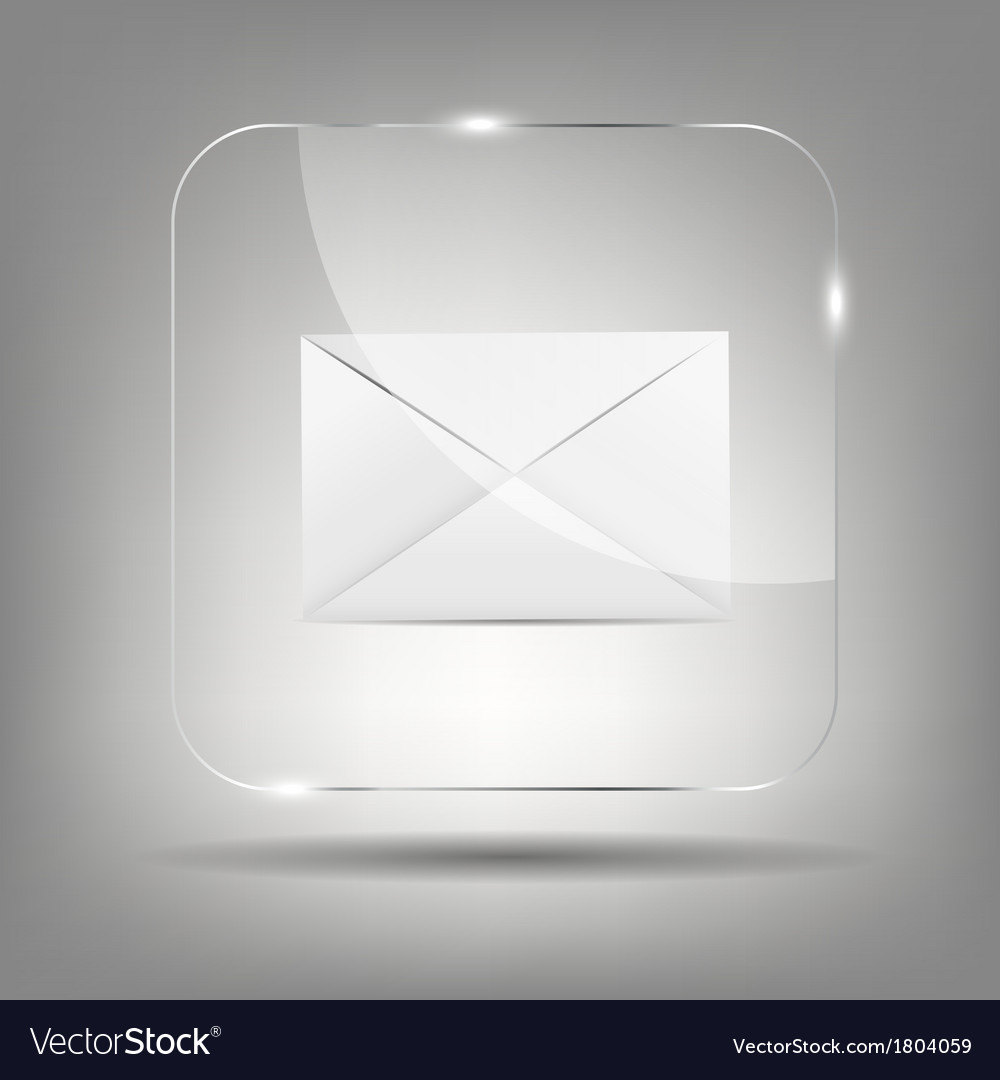 Mail icon in glass button