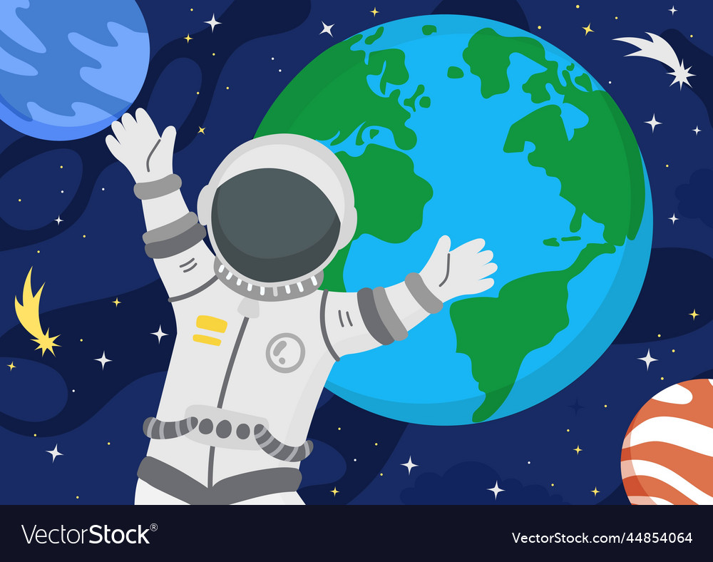 Astronaut on space background