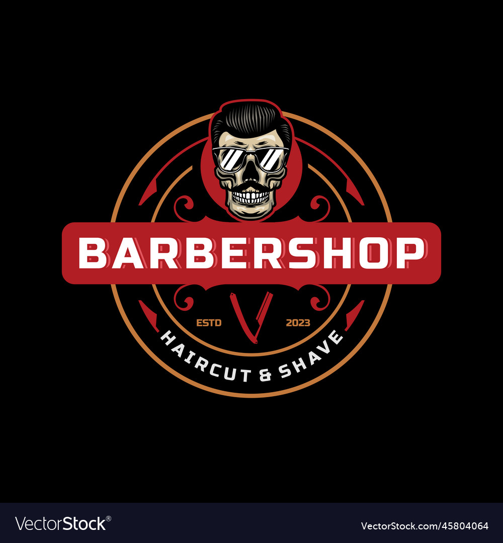 Barber Shop retro Embleme im Art deco Stil