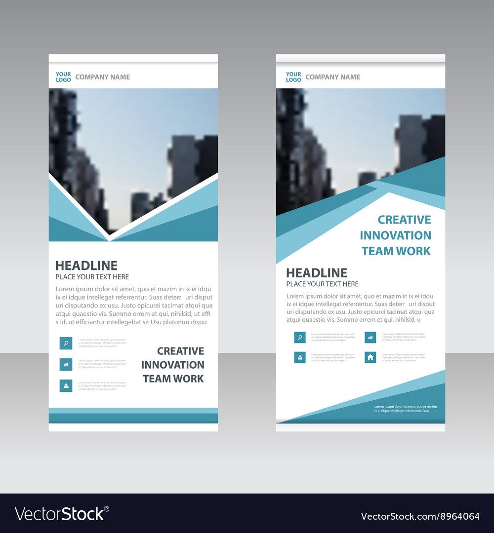 Business roll up banner flat design template set Vector Image