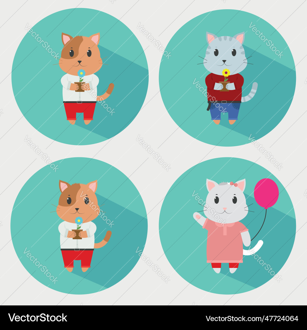 Cute cat Royalty Free Vector Image - VectorStock