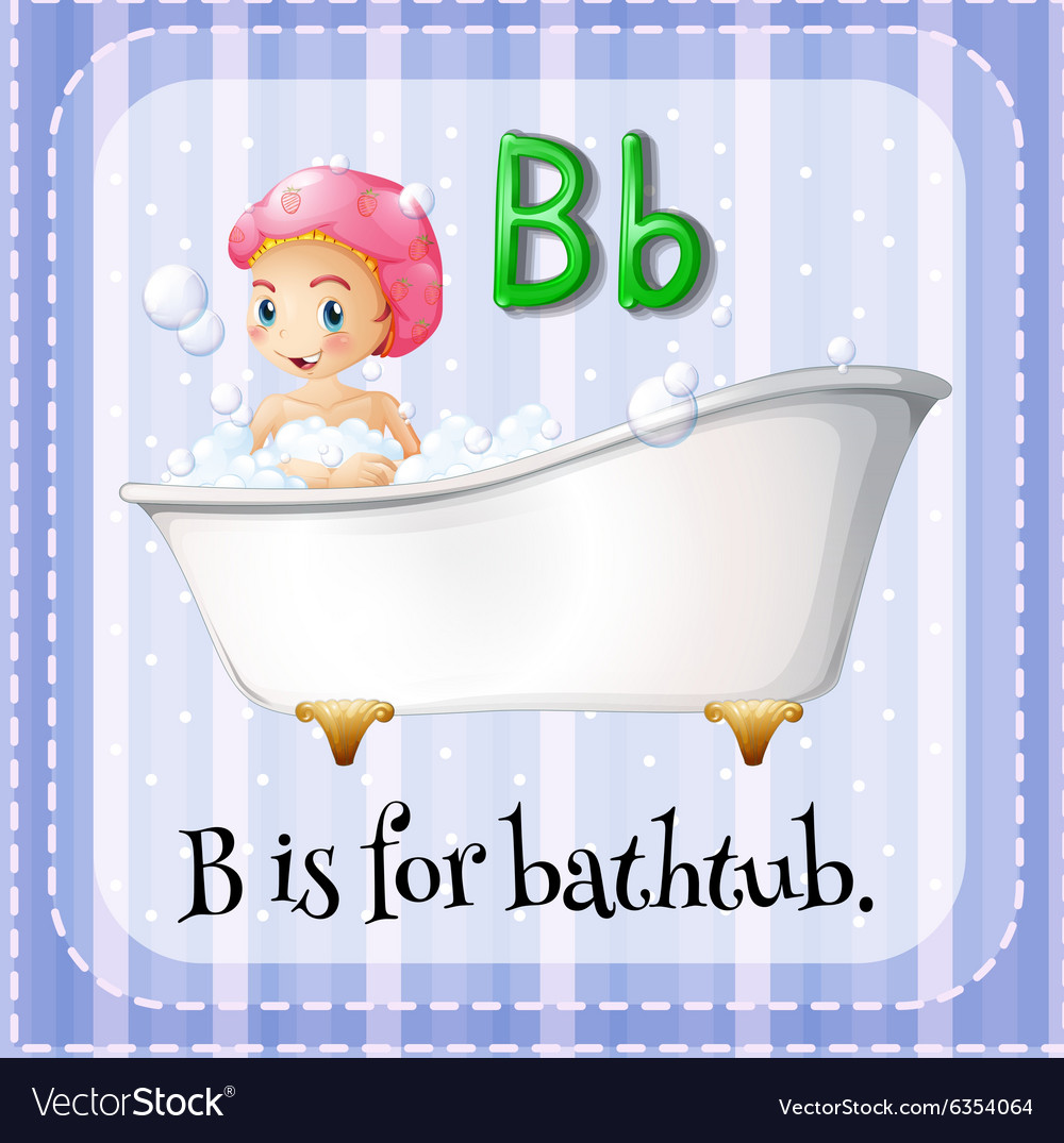 Flashcard Letter B Is For Bathtub Royalty Free Vector Image