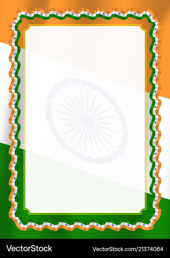 Frame and border ribbon with india flag Royalty Free Vector