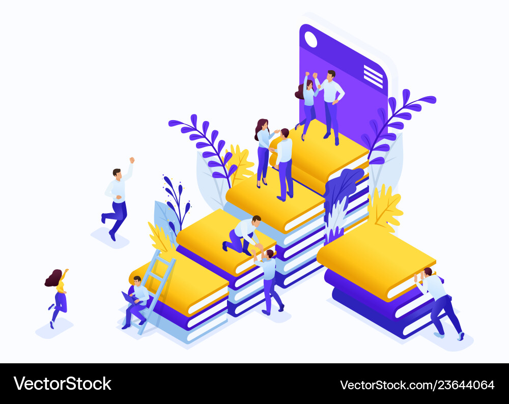 Isometric concept for education Royalty Free Vector Image