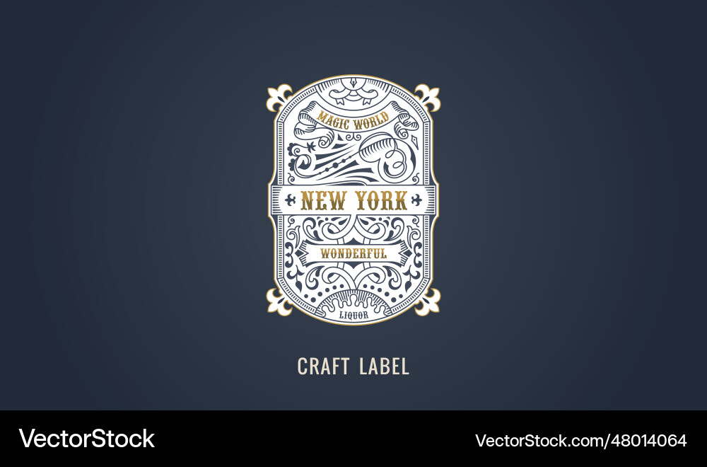 Label for modern emblem frame badge template card Vector Image