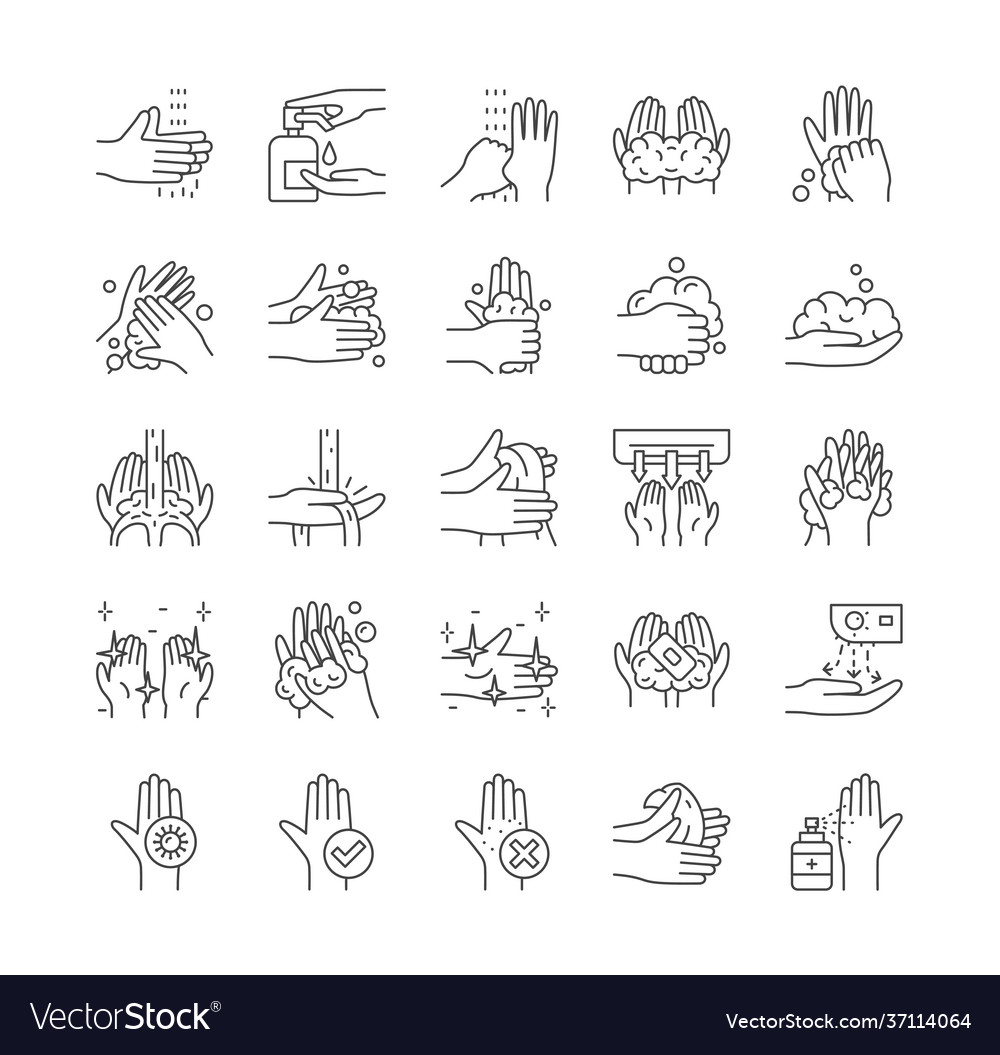 Large Set Hand Washing Personal Hygiene Royalty Free Vector Large Set Hand Washing Personal Hygiene Royalty Free Vector