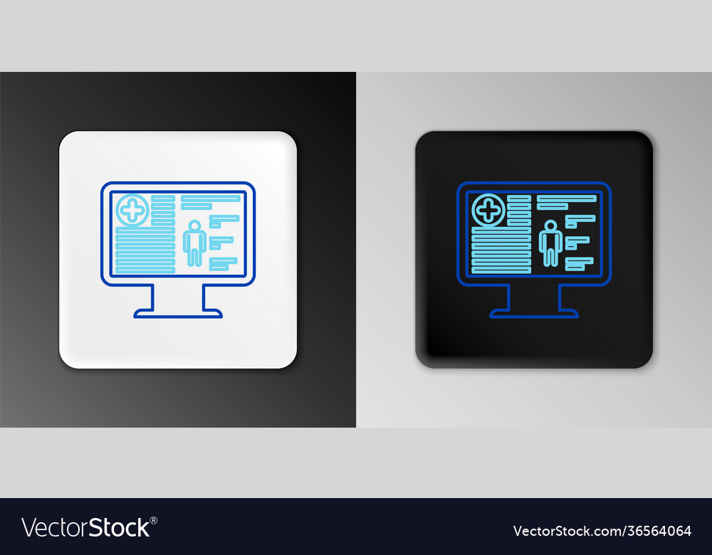 Linie medizinische klinische Platte auf Monitor-Ikone