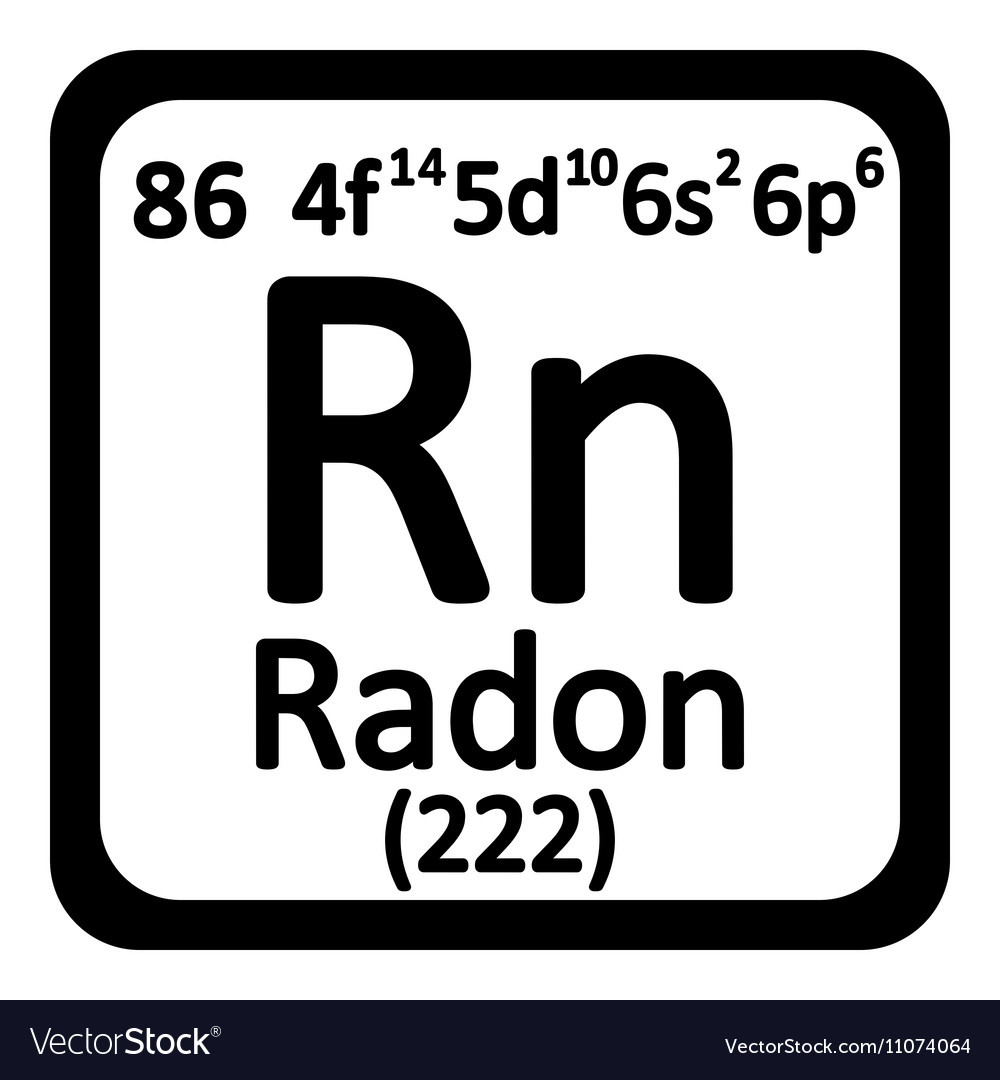 Periodic table element radon icon Royalty Free Vector Image