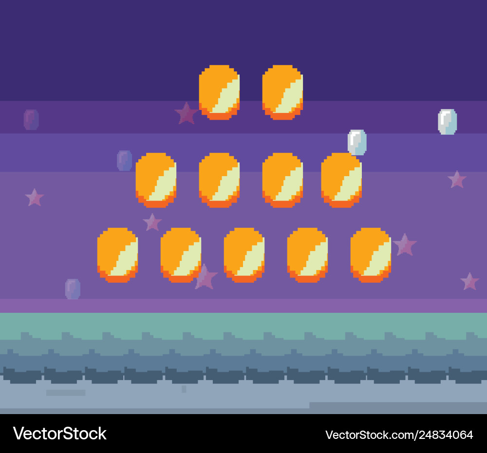 Pixel video game Royalty Free Vector Image - VectorStock