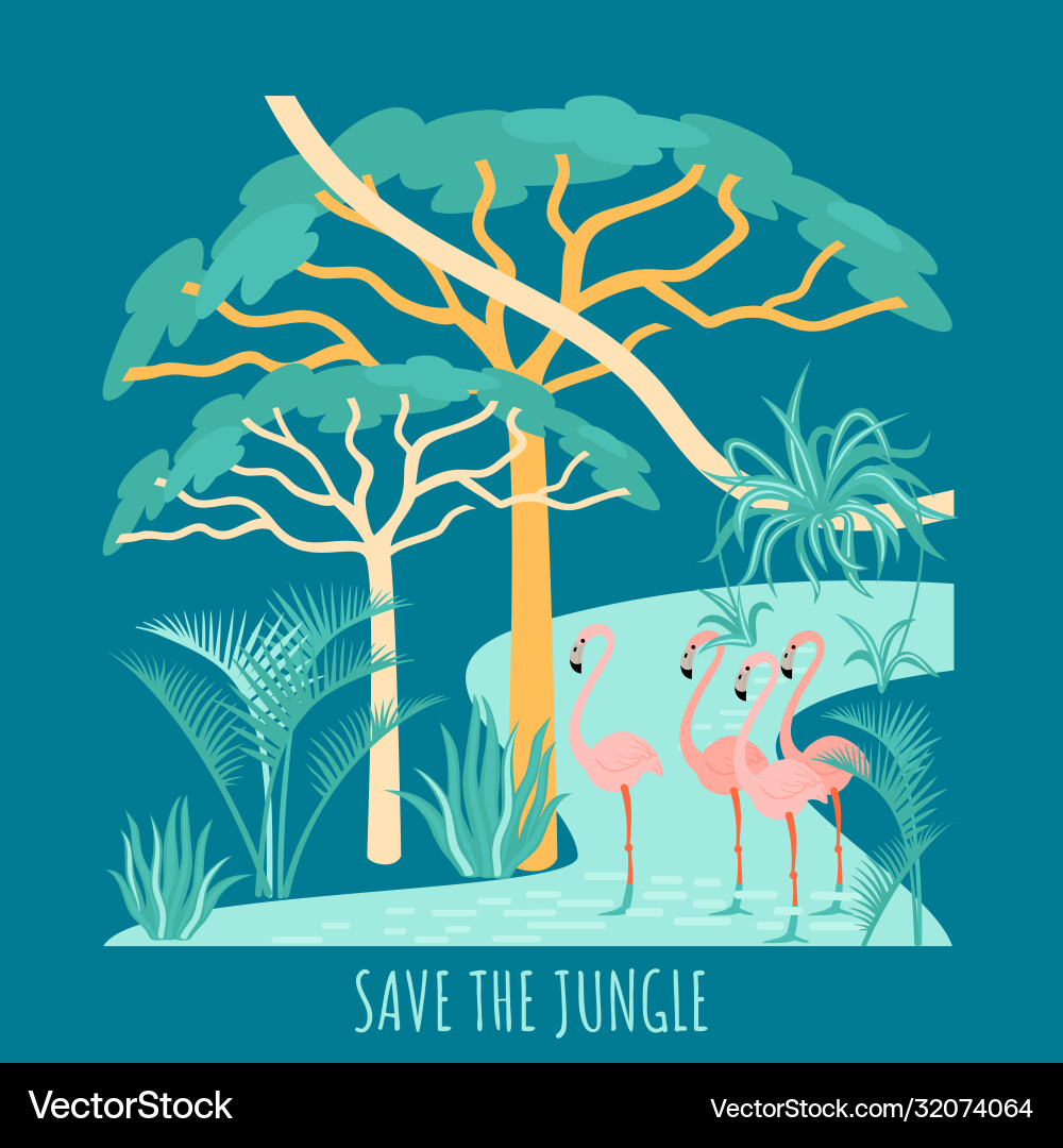 Save rainforest Royalty Free Vector Image - VectorStock