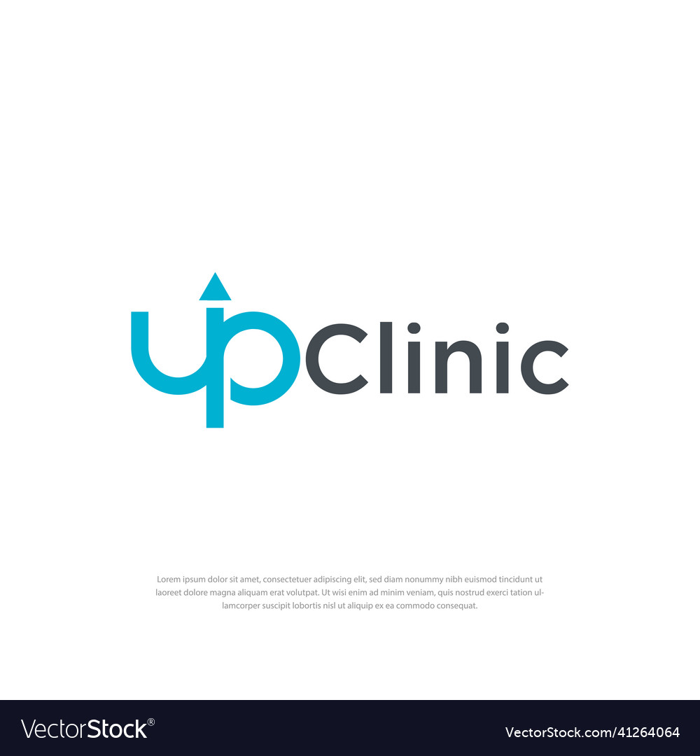 Up clinic modern typography logo design