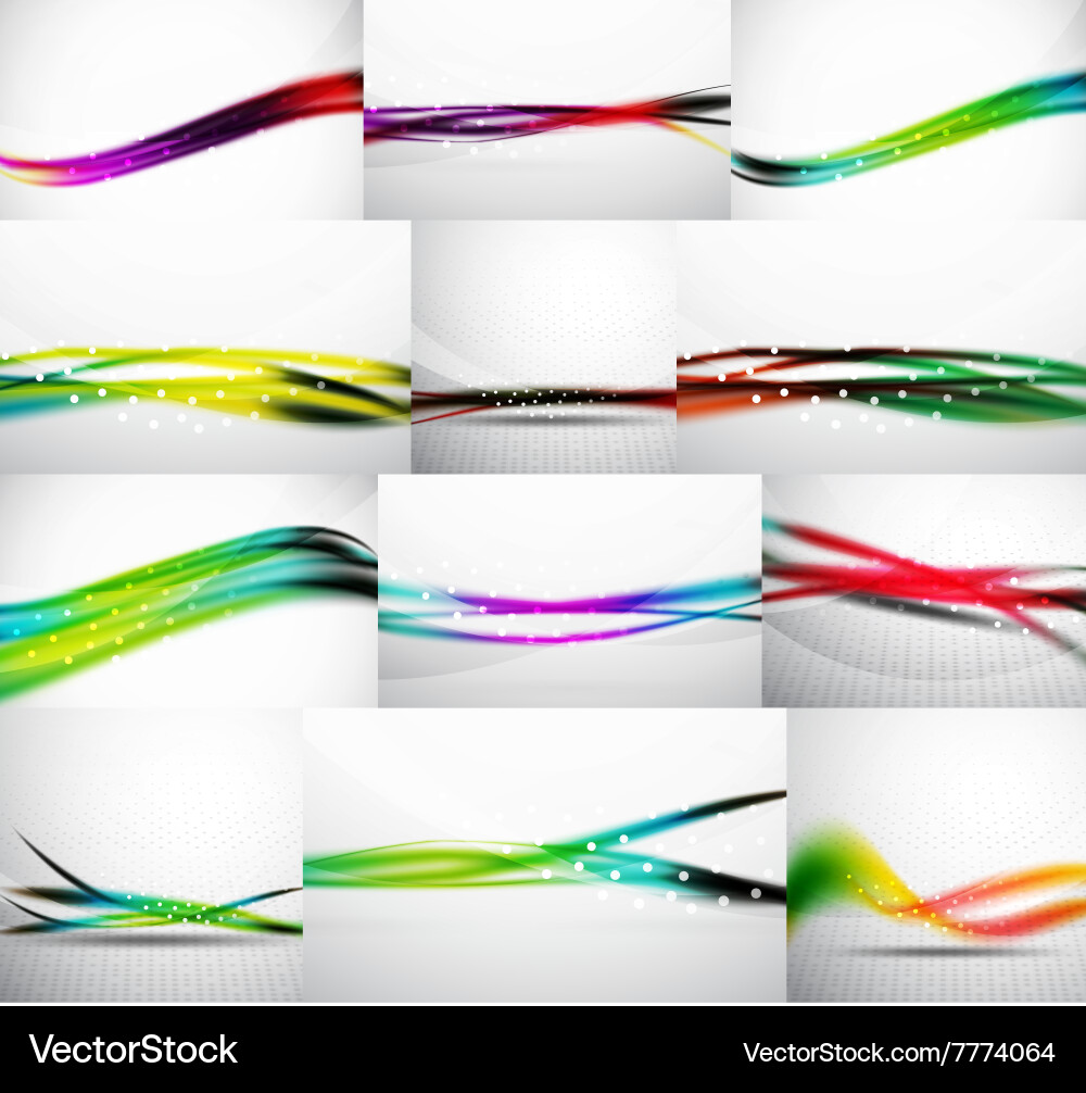 Wave backgrounds set abstract Royalty Free Vector Image