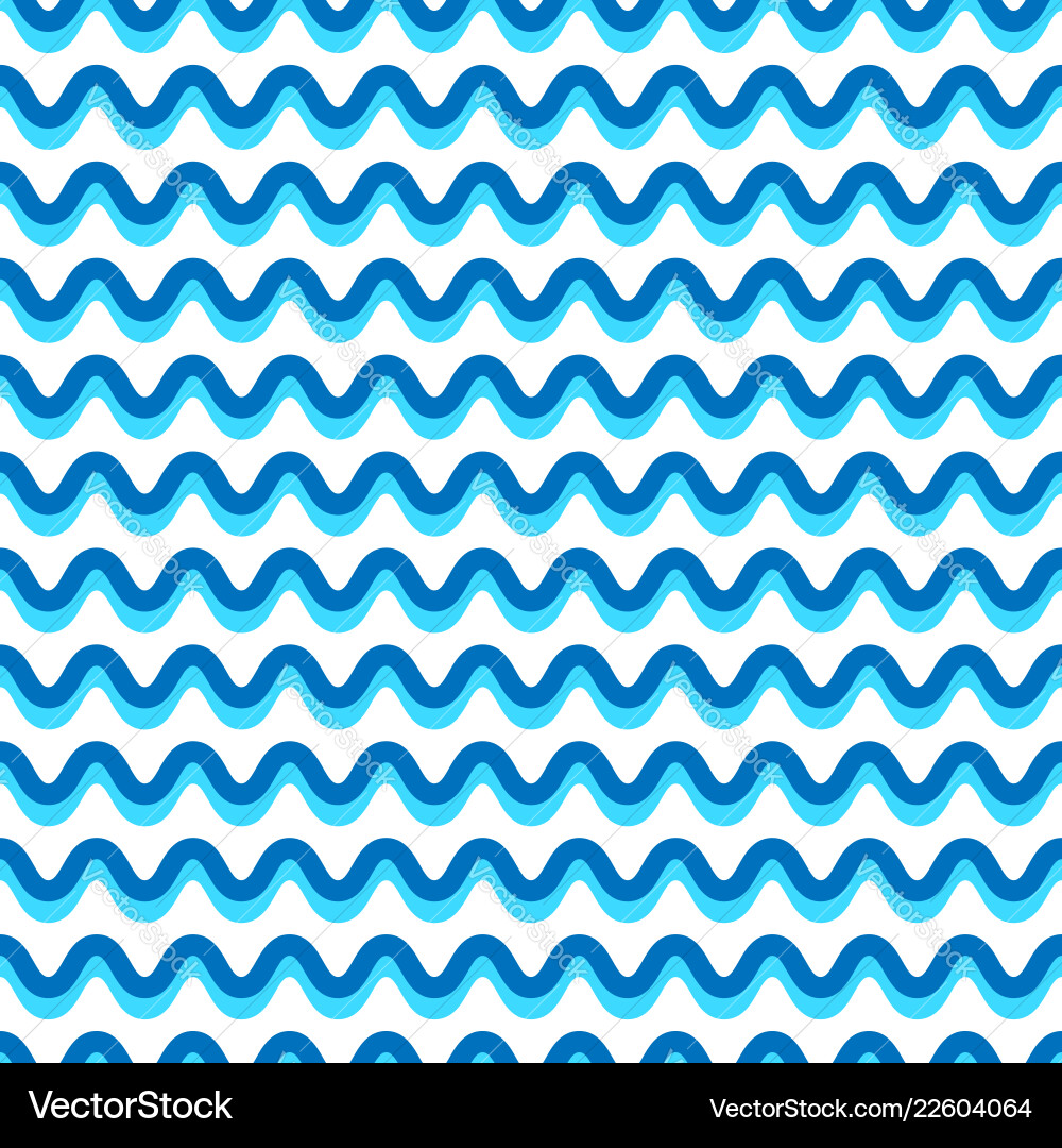 Wavy lines seamless repeatable pattern in aqua Vector Image