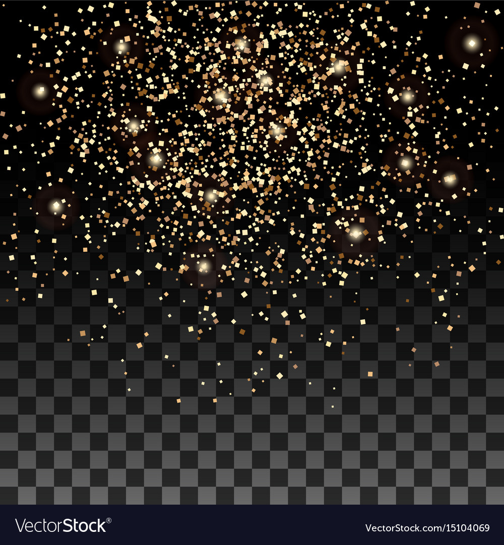 Gold Glitter Spray Effect of Sparkling Particles on Vector Transparent  Background Stock Vector - Illustration of glitter, black: 91557494