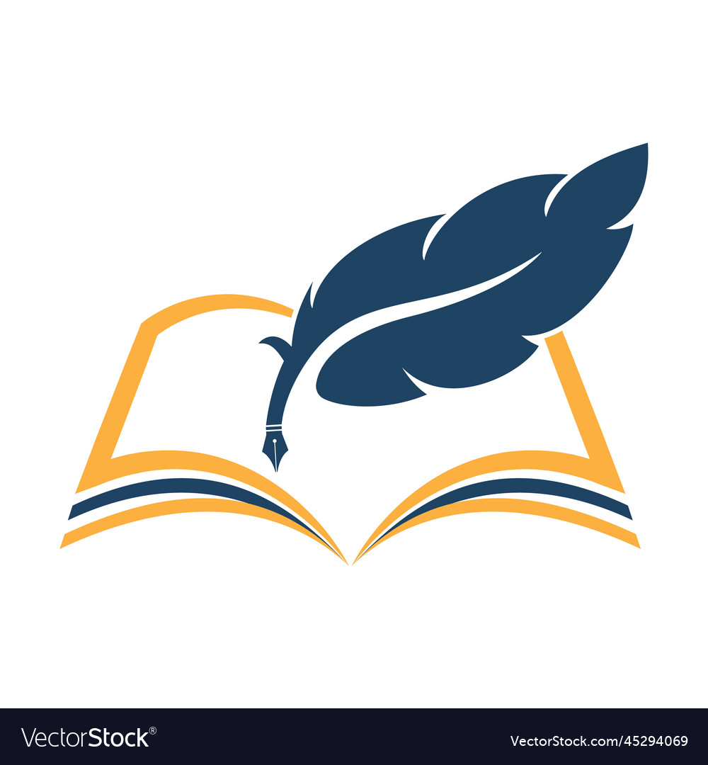 Judicial quill writing on open book Royalty Free Vector