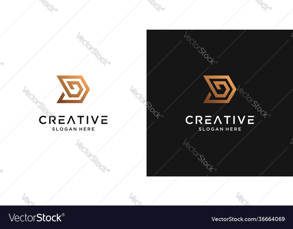 Luxury letter d logo design premium Royalty Free Vector