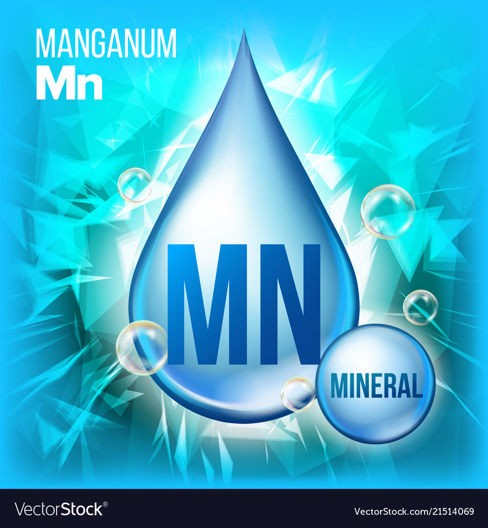 Mn manganum mineral blue drop icon