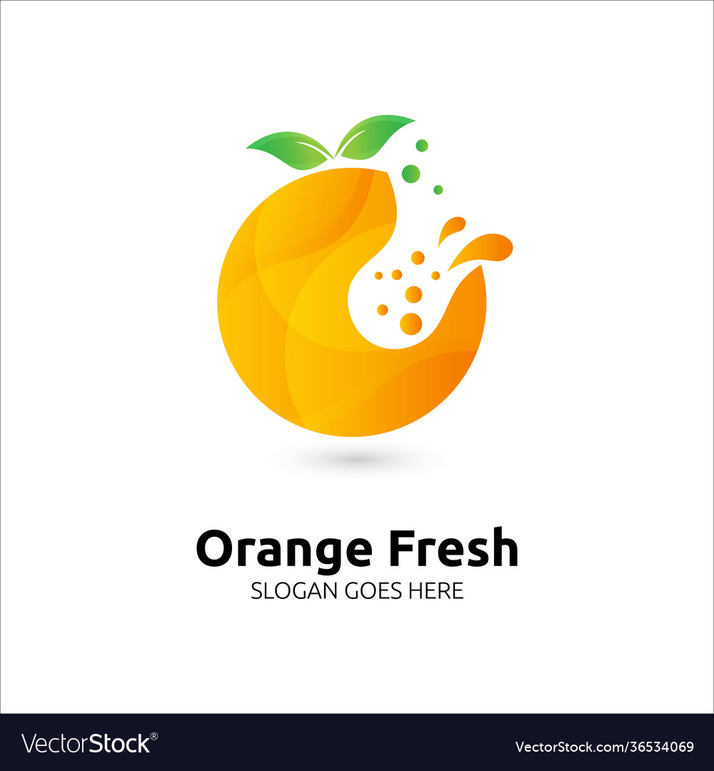 Orange fresh logo concept icon element