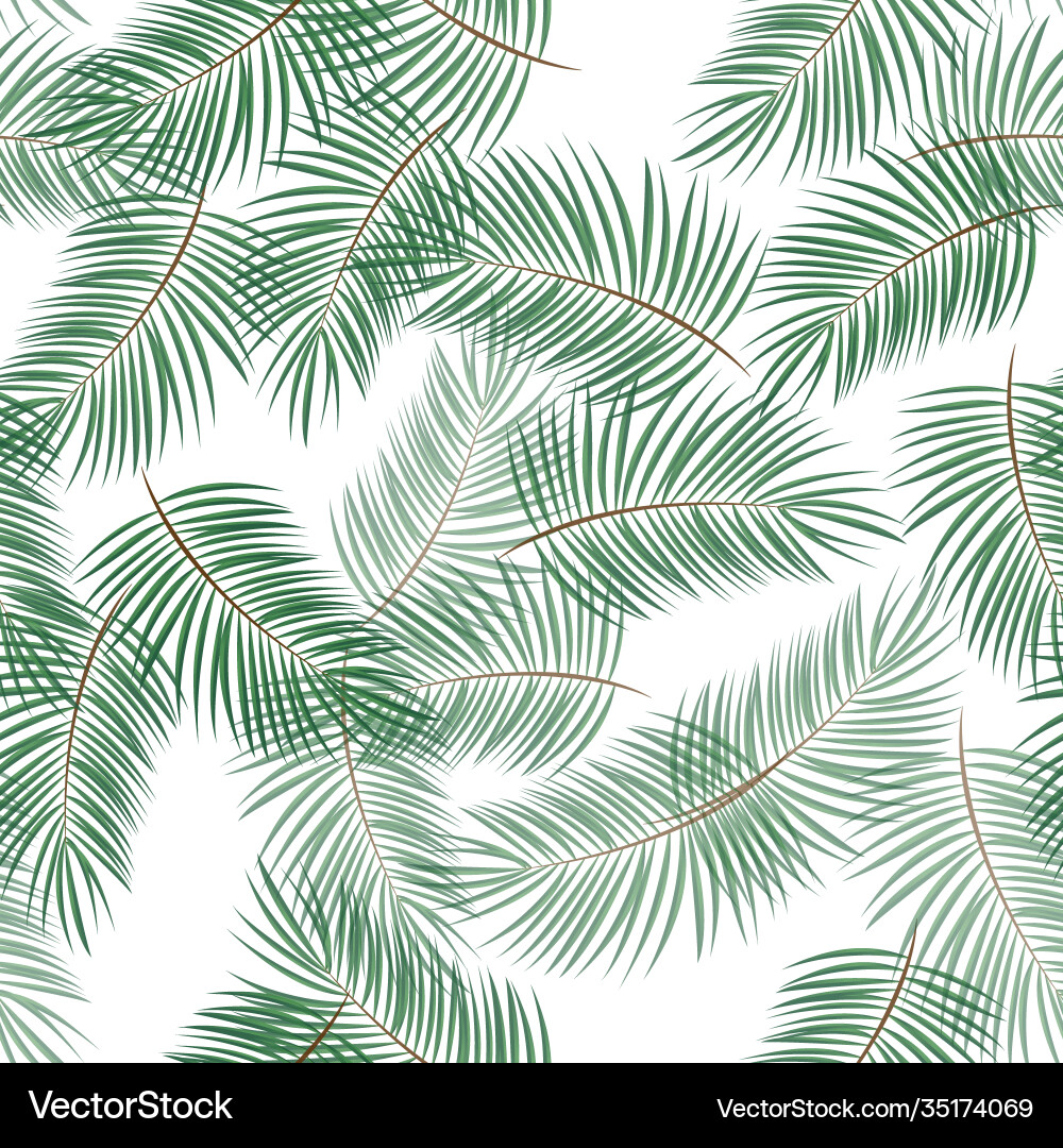 Palm leaves seamless pattern background Royalty Free Vector